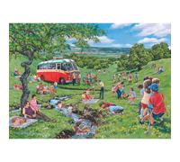 The House of Puzzles Sunday Picnic Jigsaw - 500 Piece Jigsaws For Adults, Artist Illustrated, Scenic Landscape, Deluxe Puzzle Gifts