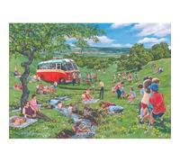 The House of Puzzles Sunday Picnic Jigsaw - 500 Piece Jigsaws For Adults, Artist Illustrated, Scenic Landscape, Deluxe Puzzle Gifts