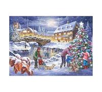 The House of Puzzles Twinkling Lights Jigsaw - Big 250 Piece Jigsaws For Adults & Kids, Extra Large Pieces, Artist Illustrated, Scenic Landscape, Deluxe Puzzle Gifts