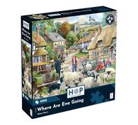 The House of Puzzles Where Are Ewe Going 1000 Piece Puzzle | Countryside & Farm Jigsaw for Adults | Sheep & Village Themed Jigsaws with Art Illustrated by Robert Barry | Challenging Gifts for Puzzlers