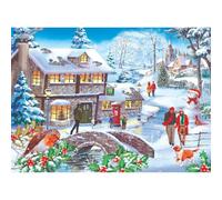 The House of Puzzles Winter Walk Jigsaw - Big 500 Piece Jigsaws For Adults, Extra Large Pieces, Artist Illustrated, Scenic Landscape, Deluxe Puzzle Gifts
