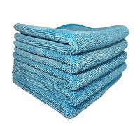 THE HOUSE OF RAGS- The Diva Glass Towels, 16x16 inches, Dual-Sided Microfiber, Premium Korean Quality, 400 GSM, (5 Pack)