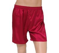 The House of Silk Classic satin boxer shorts - size: XXL - colour: burgundy