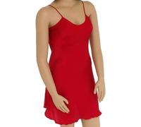 The House of Silk Long Satin Nightie - Size: S-L - Colour: Burgundy