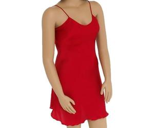 The House of Silk Long Satin Nightie - Size: S-L - Colour: Burgundy