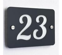 The House Sign Company - Kendal Personalised House Sign | 16cm X 12cm | Acrylic Door Plaque with Number | Weatherproof Outdoor House Name Plate