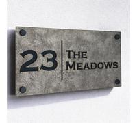 The House Sign Company - Notting Hill House Name Plaques for Outside - Old Steel Effect Personalised Weatherproof House Number Door Sign for Home