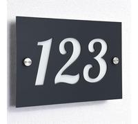 The House Sign Company - Shrewsbury Personalised House Sign | 18cm X 13cm | Acrylic Door Plaque with Number | Weatherproof Outdoor House Name Plate