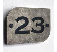 The House Sign Company - Windermere Number Plaques for Outside - Old Steel Effect Personalised Weatherproof Door Sign Numbers for Home