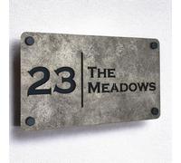 The House Sign Company - York House Name Plaques for Outside - Old Steel Effect Personalised Weatherproof Door Sign House Number for Home