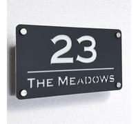 The House Sign Company - York Personalised House Sign | 24cm X 13cm | Acrylic Door Plaque with Name or Number | Weatherproof Outdoor House Name Plate