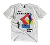 The Housemartins Happy Hour Artwork T-Shirt (UK, Alpha, XL, Regular, Regular) White