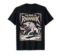 The Howl of Ragnarok Norse Myth Wolf Warrior Viking Saga T-Shirt