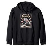 The Howl of Ragnarok Norse Myth Wolf Warrior Viking Saga Zip Hoodie