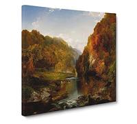 The Hudson River Vol.2 by Thomas Cole Canvas Print | Gallery Wrapped 30mm Frame Wall Art | 14x14 inches | Ready to Hang | Modern Landscape Picture | Living Room Bedroom Lounge Office