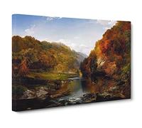 The Hudson River Vol.2 By Thomas Cole Canvas Print | Gallery Wrapped 30mm Frame Wall Art | 30x20 inches | Ready to Hang | Classic Landscape Picture | Living Room Bedroom Lounge Office