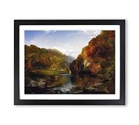 The Hudson River Vol.2 By Thomas Cole Classic Painting Framed Print | A4 Black Framed Wall Art | Ready to Hang | Classic Landscape Picture | Living Room Bedroom Lounge Office