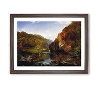 The Hudson River Vol.2 By Thomas Cole Classic Painting Framed Print | A4 Walnut Framed Wall Art | Ready to Hang | Classic Landscape Picture | Living Room Bedroom Lounge Office