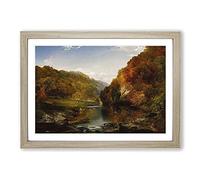 The Hudson River Vol.2 by Thomas Cole Framed Print | A2 Oak Framed Wall Art | Ready to Hang | Modern Landscape Picture | Living Room Bedroom Lounge Office