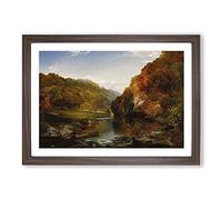 The Hudson River Vol.2 by Thomas Cole Framed Print | A2 Walnut Framed Wall Art | Ready to Hang | Modern Landscape Picture | Living Room Bedroom Lounge Office