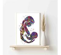 The Human Anatomical Charts Watercolor Anatomy Poster Prints UNFRAMED N7 (297 x 420 mm 11.7 x 16.5 inches, Breastfeeding Mother Watercolor Print Mom Newborn Doula Pregnancy Gift Obstetrician