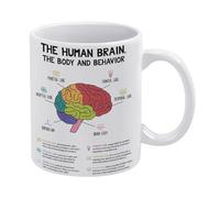 The Human Brain Mug,Brain Anatomy & Psychology,Mental Health Mug,Funny Coffee Mug,A Cup for Oneself,A Happy Cup for Children,The Best Gift for Colleagues,Parents,And Grandparents,110z Men And Women