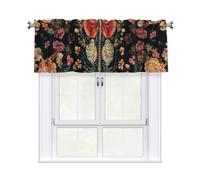 The Human Kidney, The Spine, The Flower Short Kitchen Curtains For Windows 52" W X 18" L Light Filtering Small Cafe Curtain Valance 3'' Rod Pocket Window Treatments (1 Panel)