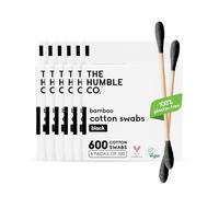 The Humble Co. Bamboo Cotton Swabs, Ear Cleaning, Black (600 Count)