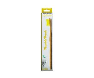 The Humble Co. Bamboo Toothbrush Yellow | Medium Bristles | Biodegradable, Eco-Friendly, Vegan for Your Everyday Oral Care, Dentist Approved (1 Pack)