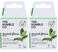 THE HUMBLE CO. - Dental Floss - Fresh Mint - Developed by Dentists - Designed in Sweden - Teeth Cleaning - Sustainable & Reusable - Vegan & Cruelty-Free - Eco-Friendly Packaging - 50 m (Pack of 2)