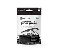 The Humble Co. Plant Based Floss Picks | Charcoal| Eco-Friendly, Vegan for Your Everyday Oral Care - Dentist Approved - Removes Plaque and Gives a Fresh Feel (2 x 50p)