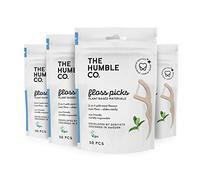 The Humble Co. Plant Based Floss Picks | Fresh Mint | Eco-Friendly, Vegan for Your Everyday Oral Care - Dentist Approved - Removes Plaque and Gives a Fresh Feel (4 x 50p)