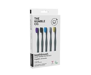 The Humble Co. Plant-Based Toothbrush Family Pack (5-p) | Sensitive Bristles | Biodegradable, Eco-Friendly, Vegan for Your Everyday Oral Care, Dentist Approved