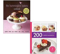 The Hummingbird Bakery Cookbook By Tarek Malouf & 200 Cakes & Bakes By Sara Lewis 2 Books Collection Set