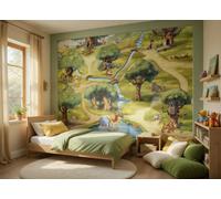 Winnie The Pooh 100x72 inch photo wallpaper kids bedroom wall mural green forest