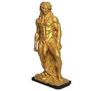 The Hung in Gold Male Sculpture, Metallic Gold Finish Art Statue, Modern Classical Decor for Desk Bookshelf Home, Conversation Starter Unique Gift for Art Lovers (Gold,12in)