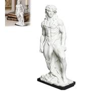 The Hung in Gold Male Sculpture, Modern Classical Muscular Male Body Statue, Bold Humorous Males Sculpture, Golden Filled Muscle Body Statue, for Art Lovers Bachelor Party (White,12in)