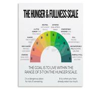 The Hunger and Fullness Scale Poster Satiety Cues Learning Wall Art Health Coach Office