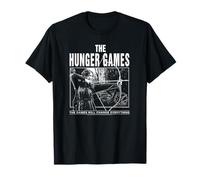 The Hunger Games Black and White Katniss Action Movie T-Shirt