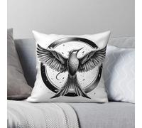 The Hunger Games Mockingjay Square Pillowcase Polyester Linen Velvet Pattern Zip Decor Throw Pillow Case Bed Cushion Cover
