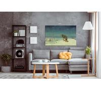 The Hungry Wolf Canvas Wall Art Picture Print Ready To Hang Stretched Over A Frame - 36 x 24 inch / 91 x 61 cm