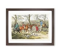 The Hunt By Henry Alken Vintage Framed Print | A4 Walnut Framed Wall Art | Ready to Hang | Classic Nature Picture | Living Room Bedroom Lounge Office
