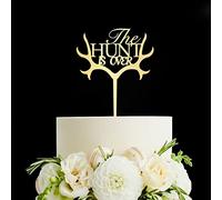 The Hunt Is Over Cake Topper, Wedding Cake Topper ,Rehearsal Cake Topper,Anniversary Cake Topper,Best Wedding Party Supplies (The Hunt Is Over), Gold
