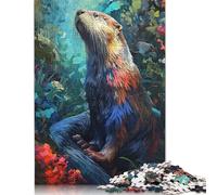 The Hunting Otter Puzzle Unique Home Decor Paper Rectangular Jigsaw Puzzle for Adults Teen 1000pcs (26x38cm)