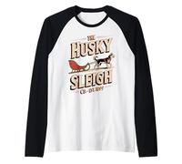 The Husky Sleigh Co Classic Siberian Huskies - Vintage Raglan Baseball Tee
