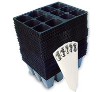 The Hydroponic City Seed Starter Tray, 720 Cells (120 Trays - 6 Cells Per Tray) + Plant Stakes