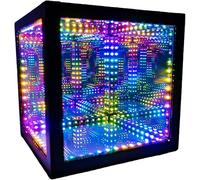 The Hyperspace Lighting Company HyperCube Infinity Cube LED Light - 10-Inch Sound Reactive Table Desktop Lamp - Cool & Creative RGB Multicolor Decorative Mirror Art Desk Night Light