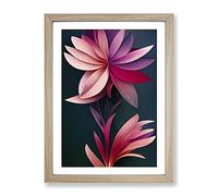 The Hypnotic Flowers Framed Wall Art Print A2 Oak