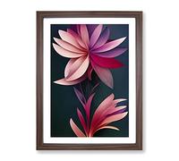 The Hypnotic Flowers Framed Wall Art Print A2 Walnut