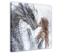 The Ice Queen And The Dragon (2) Canvas Poster Bedroom Decor Landscape Office Room Decor Gift 16x16inch(40x40cm)